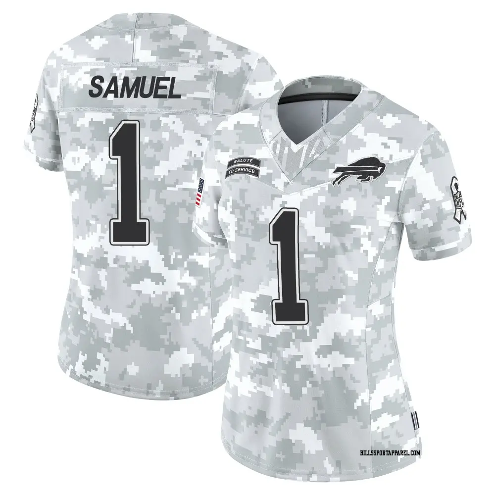 Limited Arctic Camo Women's Curtis Samuel Buffalo Bills 2024 Salute to Service Jersey